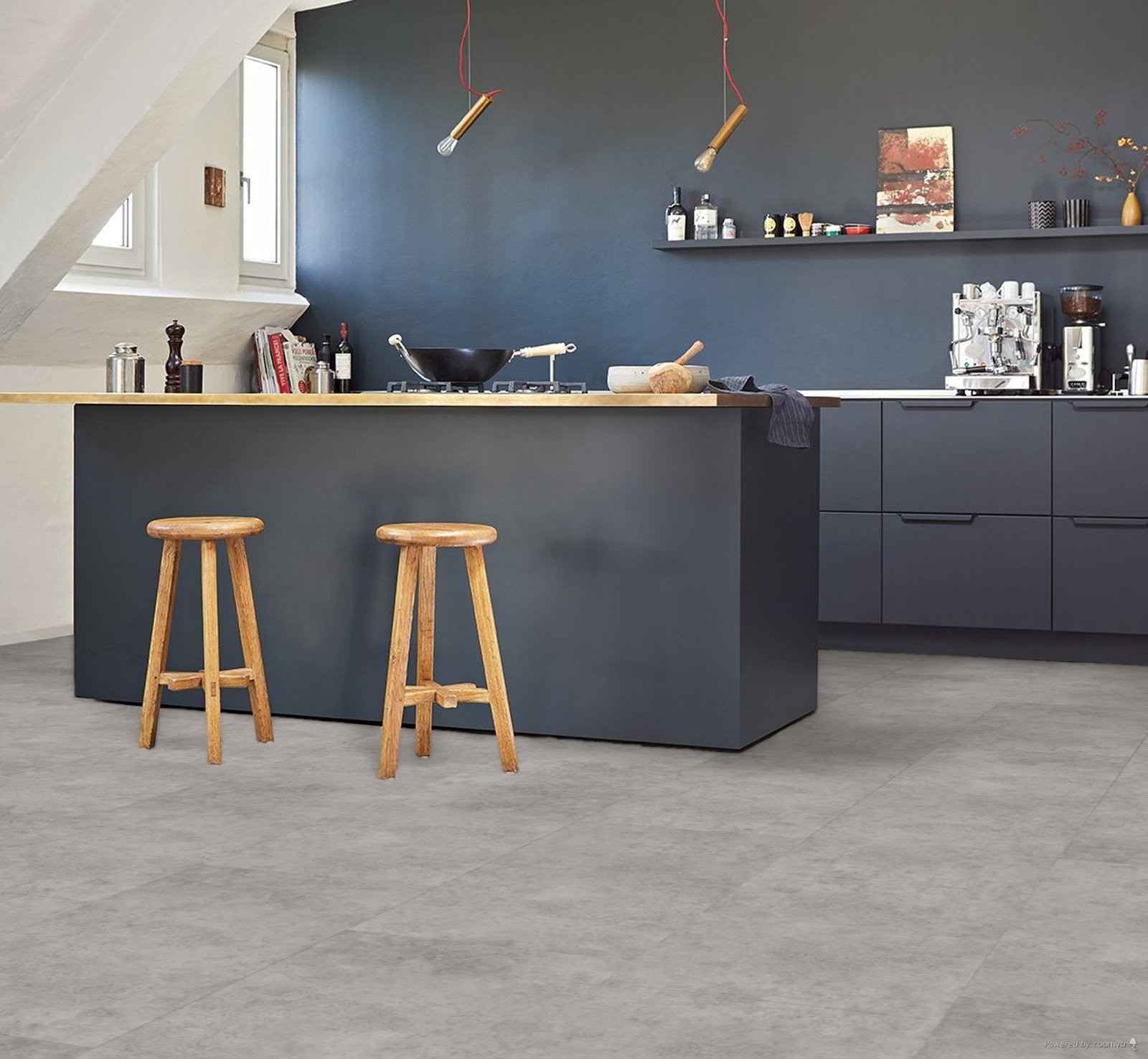 Lame et dalles PVC   Gris.Béton 91.4x45.7 cm