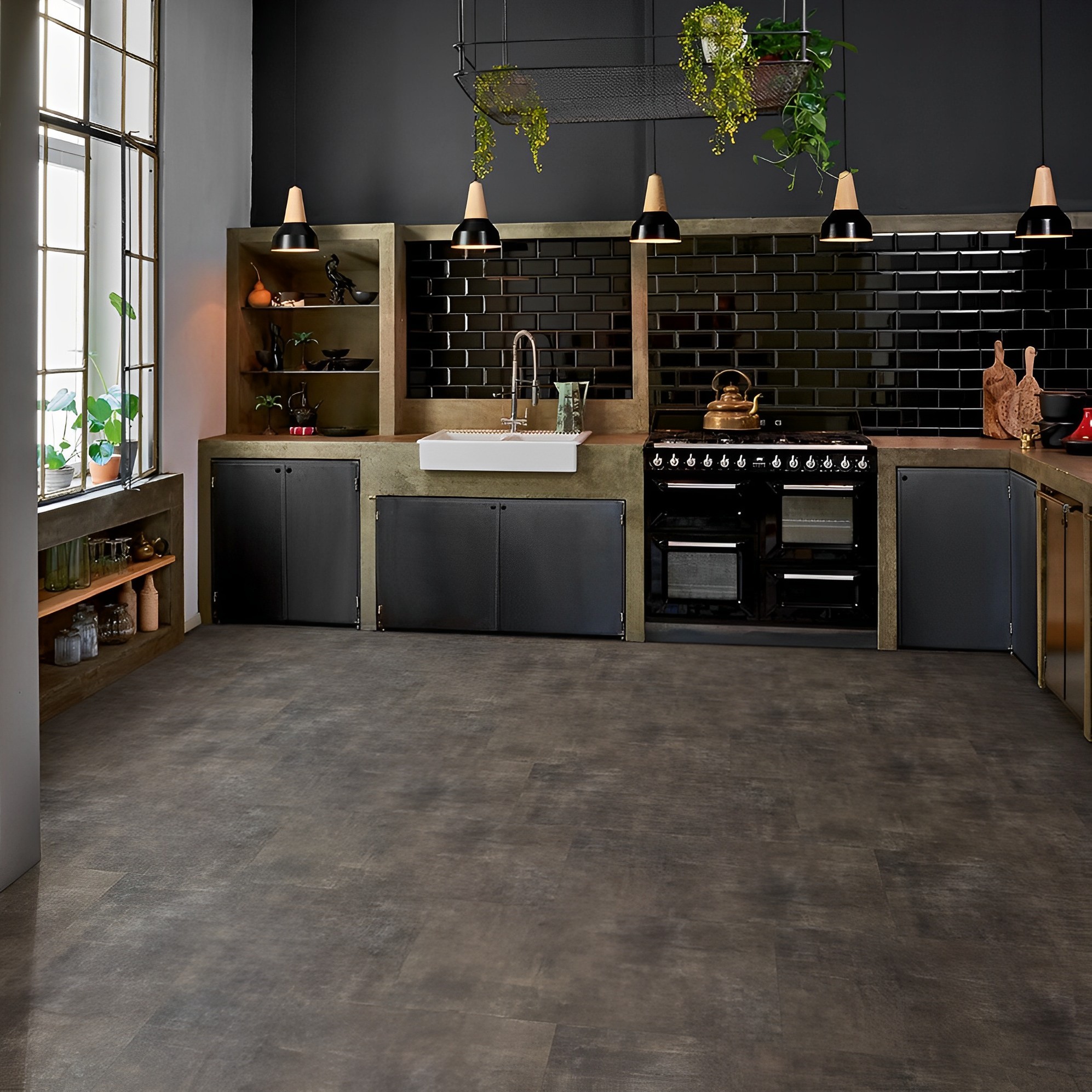 Lame et dalles PVC   Noir 91.4x45.7 cm