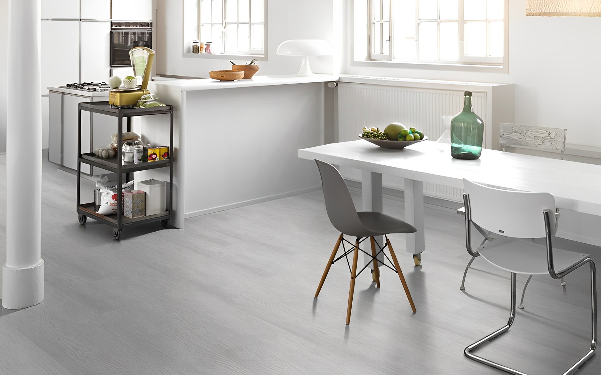 Lame et dalles PVC  Naturelle Gris 152.2x22.5 cm