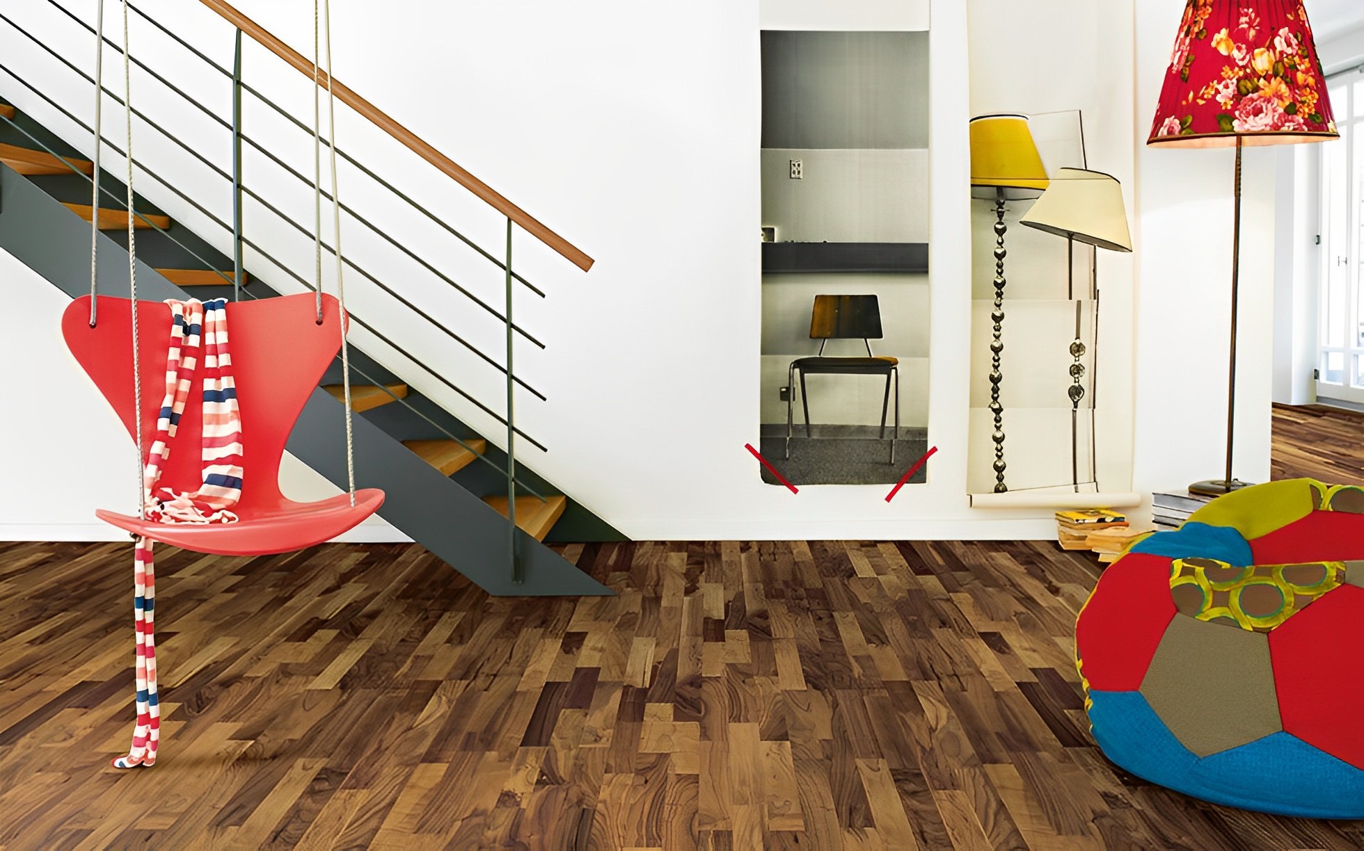 Parquet Contrecollé  Vernis Noyer 220x18.5 cm
