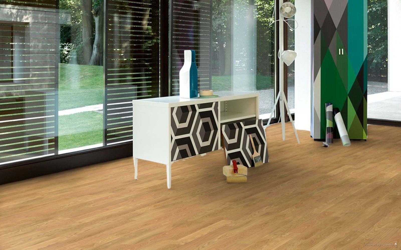 Parquet Contrecollé  Vernis Chêne 117x12 cm