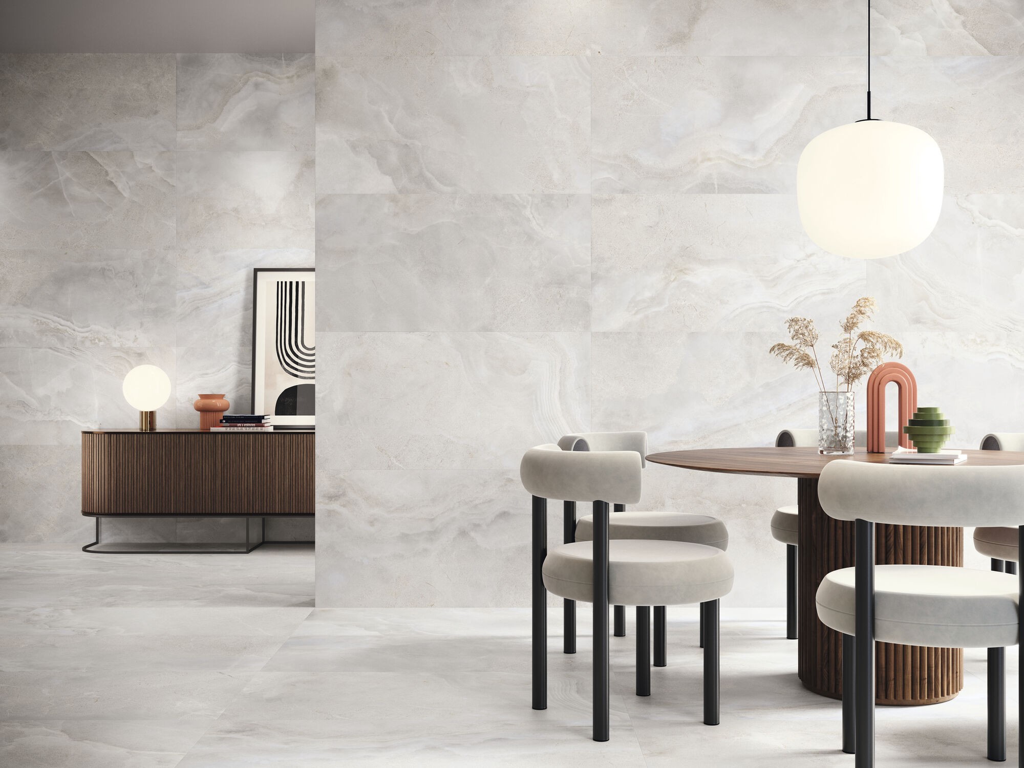 Carrelage aspect marbre Milano gris clair 60x120 cm