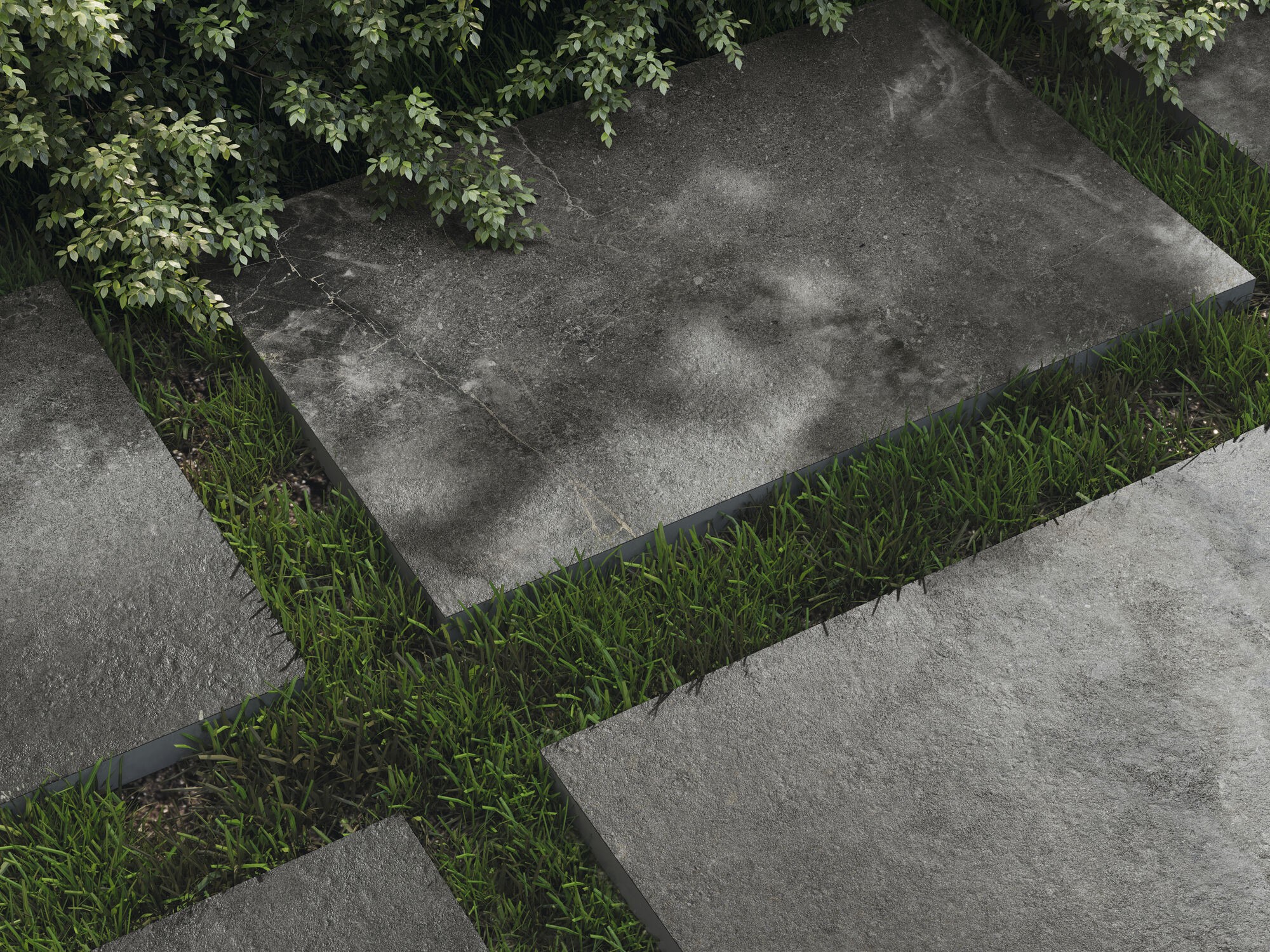 Carrelage imitation pierre Almeria Noir  60x90 cm