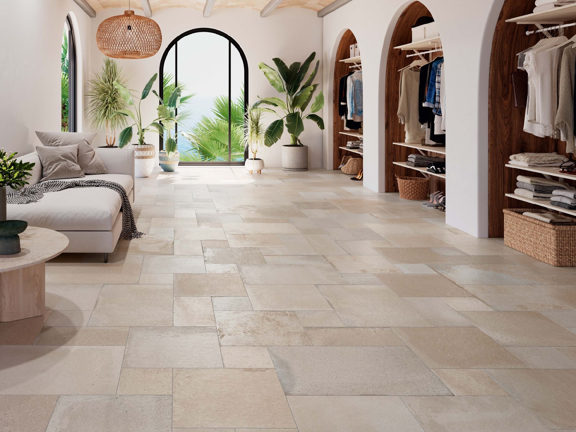 Carrelage Terre cuite Portofino beige Calir 44x66 cm