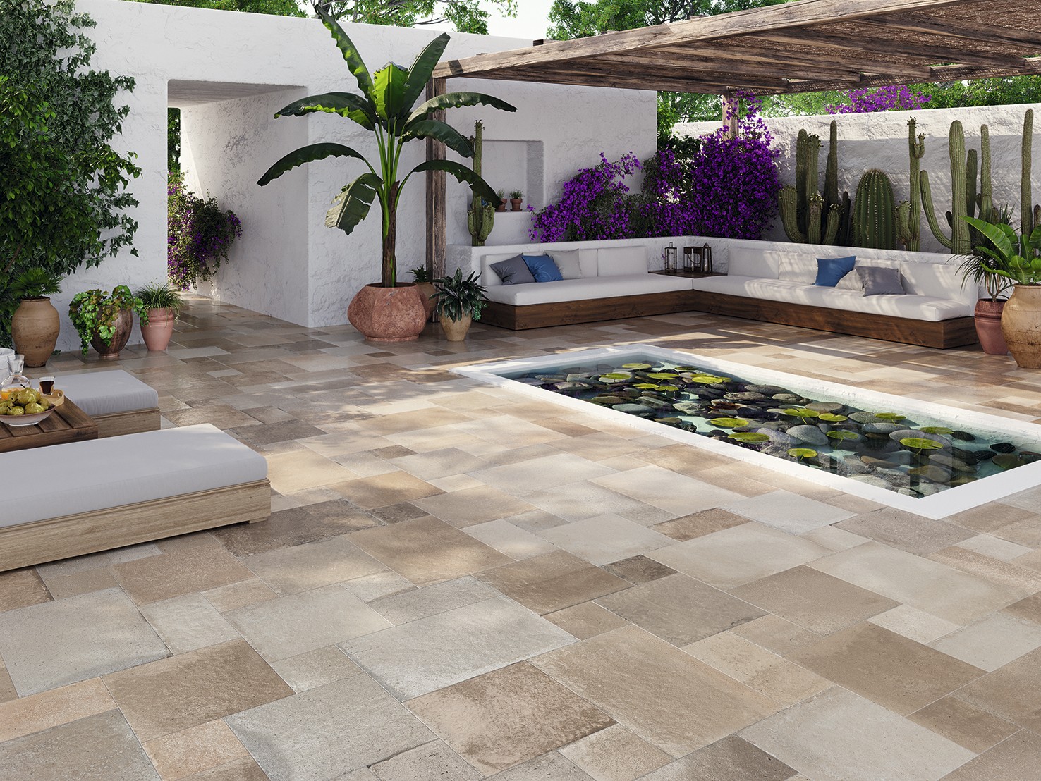 Carrelage Terre cuite Portofino gris Taupe  Antiderapant 44x66 cm