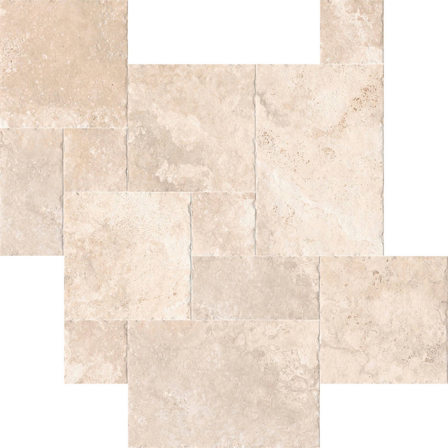 Carrelage imitation travertin Antibes beige Cream Modular antiderapant 44x66 cm