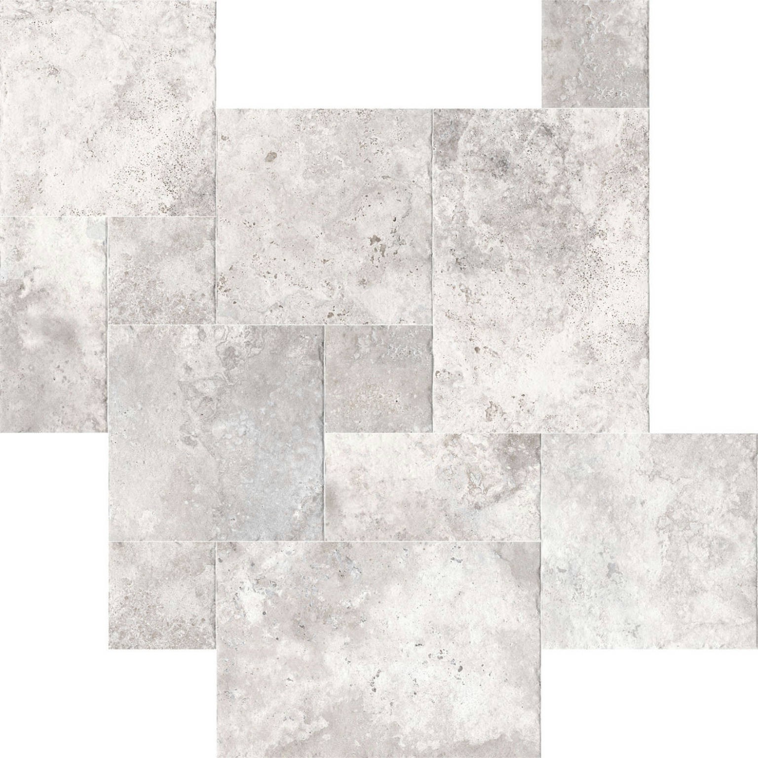 Carrelage imitation travertin Antibes gris Silver Modular 44x66 cm