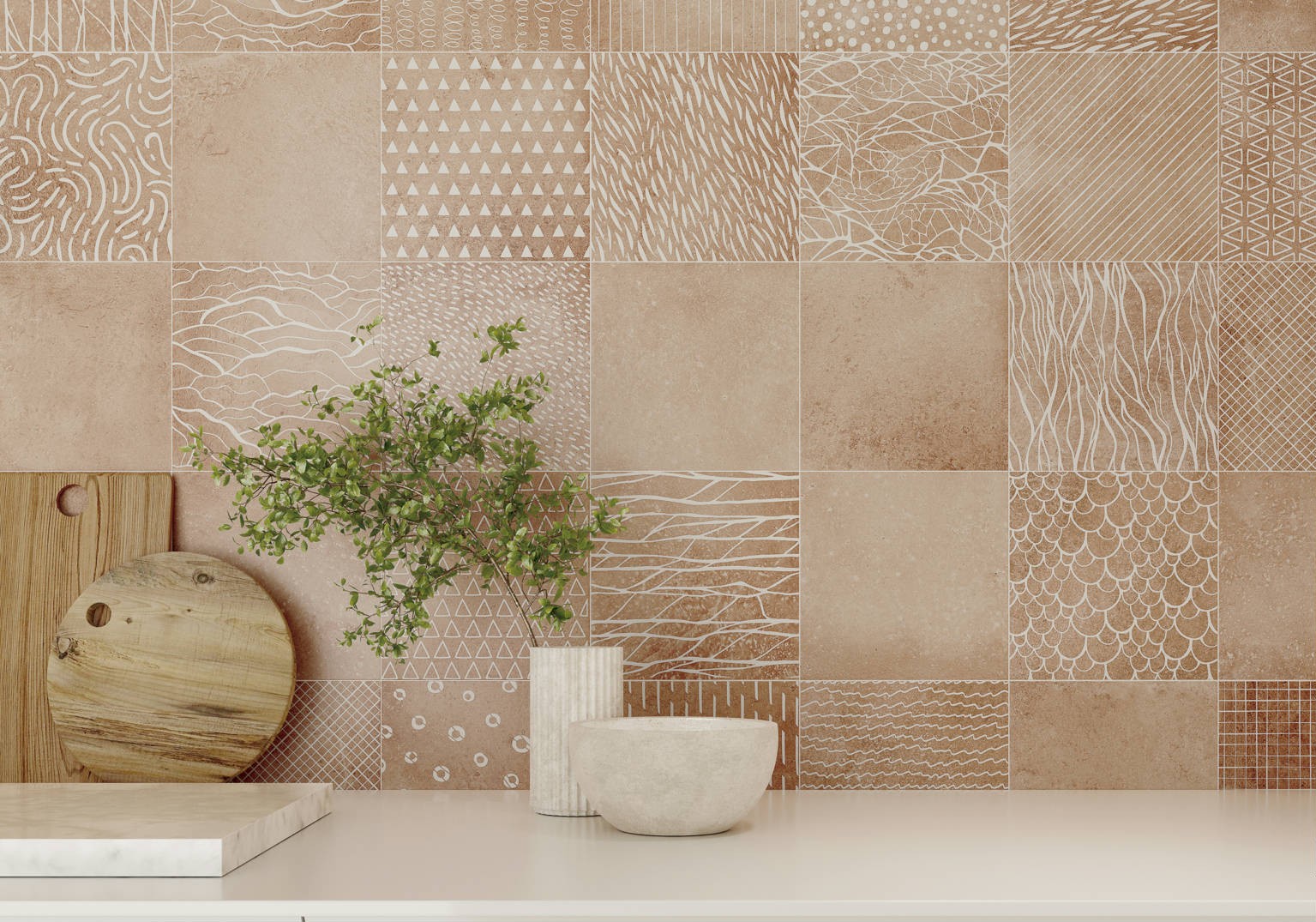 Carrelage Terre cuite Aspdini beige Cotto 25x25 cm
