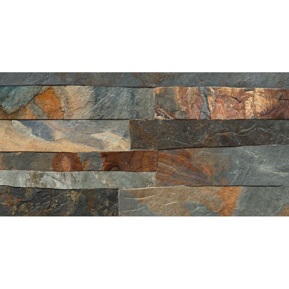 Carrelage faience murale Norway marron rustique 25x50 cm