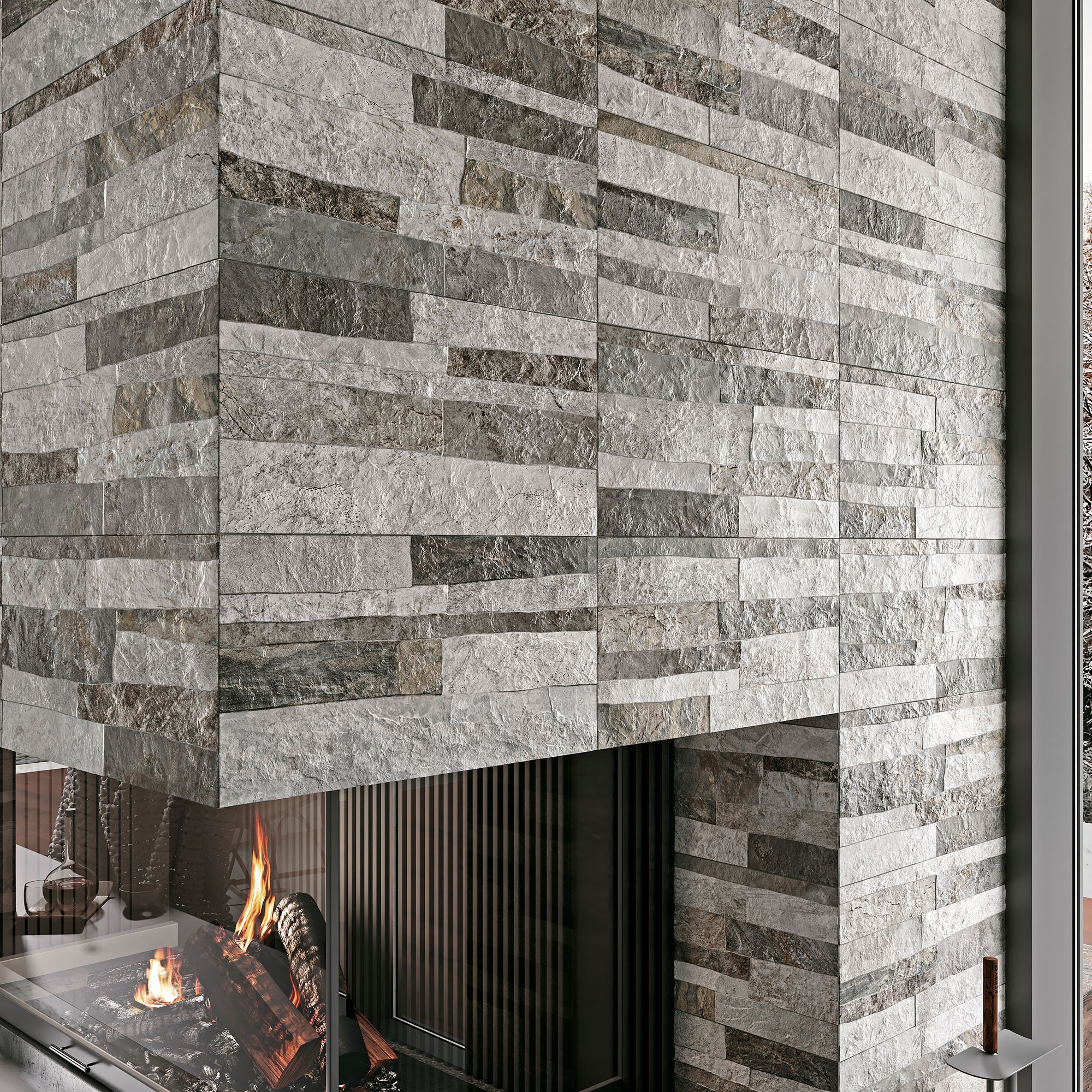 Carrelage faience murale Norway gris  25x50 cm