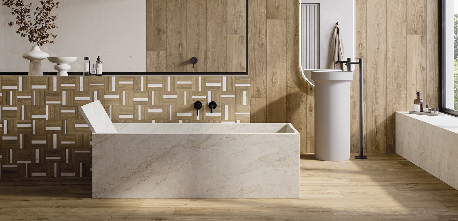 Carrelage Imitation Parquet Brice mix  15x85 cm