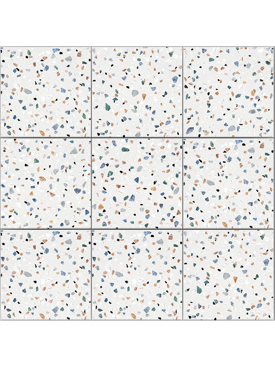 Carrelage Aspect terrazzo Dura blanc mix 20x20 cm